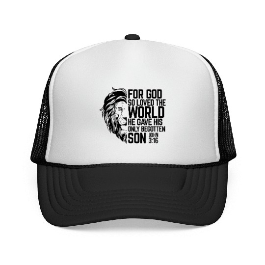 Lion's Embrace - God's Love: John 3:16 Trucker Caps