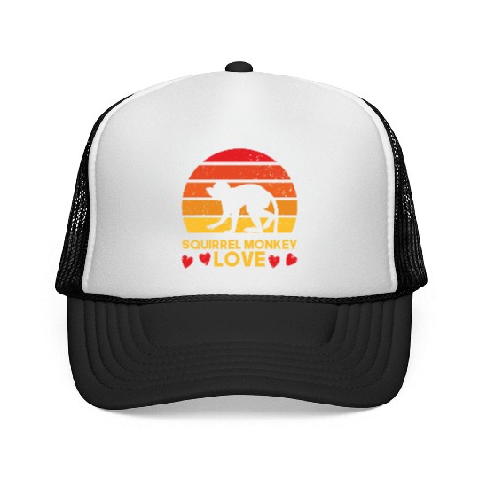 I love squirrel monkeys sunrise design Trucker Caps