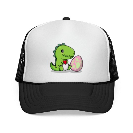 Big sister cute dino siblings boy girl heart love Trucker Caps