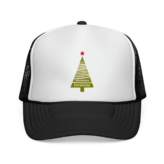 Minimalist Lime Green Christmas Pine Trucker Caps