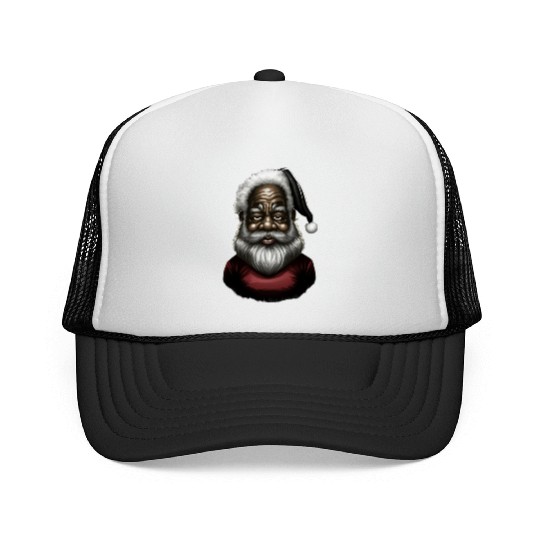 Black Santa, African American Santa Claus Trucker Caps