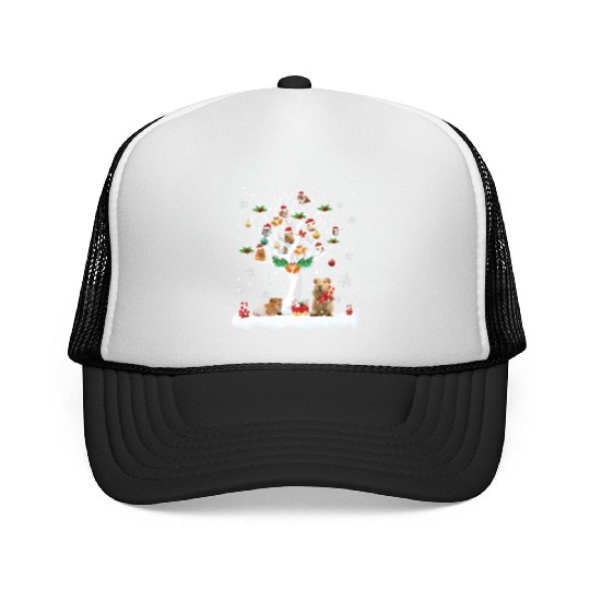 Guinea Pig Christmas On Winter Tree Goat Lover Trucker Caps