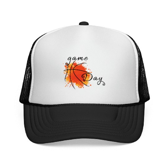 Game Day Basketball Lightning Bolt Trucker Caps