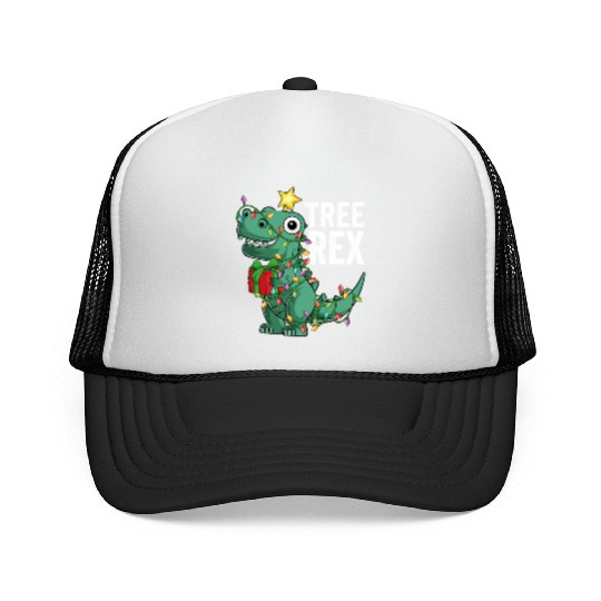 Kids Christmas Dinosaur Tree Rex Pajamas Toddler Trucker Caps