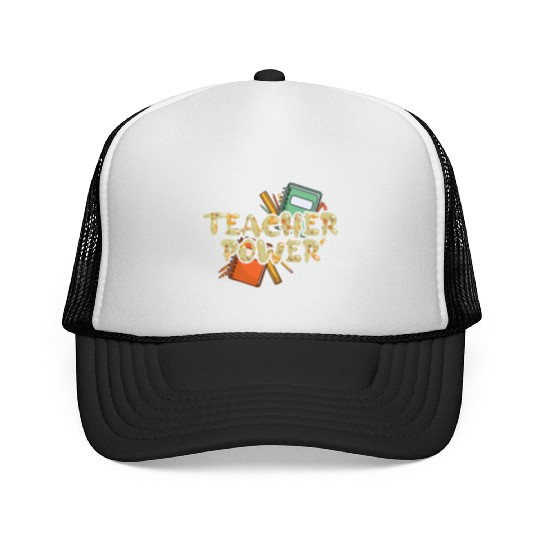 Teacher Power 100th Day Happy 100 Days Of School Trucker Caps