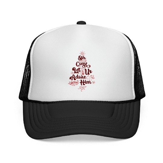 Oh Come Let Us Adore Him Religious Jesus Trucker Caps