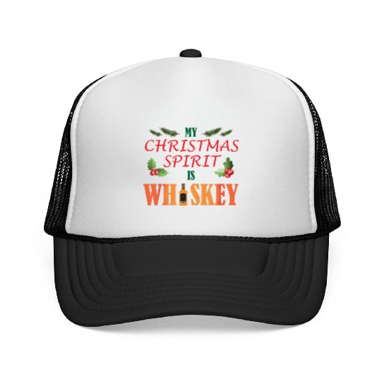Christmas Spirit Whiskey Trucker Caps