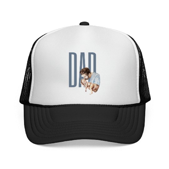 Dad And Newborn Watercolor Design Trucker Caps