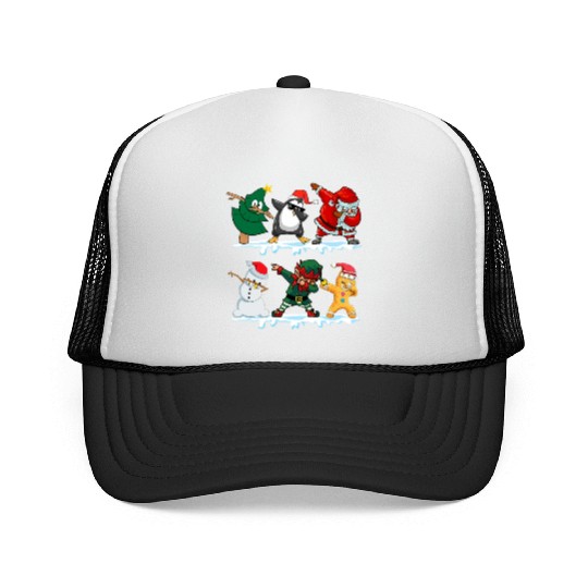 Dabbing Santa Elf Friends Funny Christmas Dabs Trucker Caps