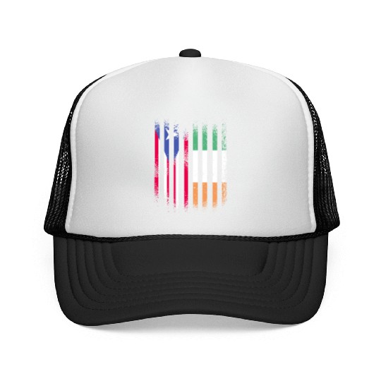 Puerto Rico Flag Ireland Grown Flags Stripes Trucker Caps