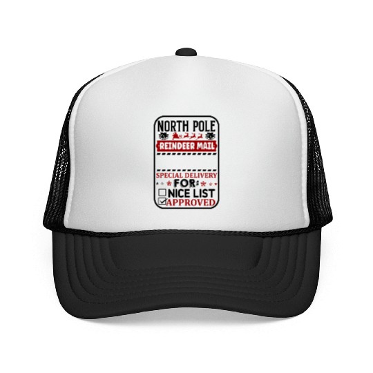 North Pole Reindeer Mail Trucker Caps