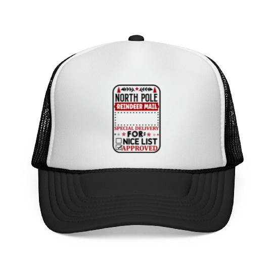 North Pole Reindeer Mail Trucker Caps