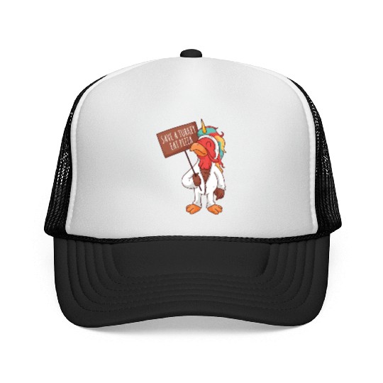 Save A Turkey Eat Pizza Trucker Caps
