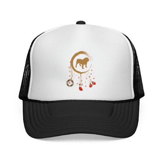 dog dreamcatcher Christmas English bulldog Trucker Caps