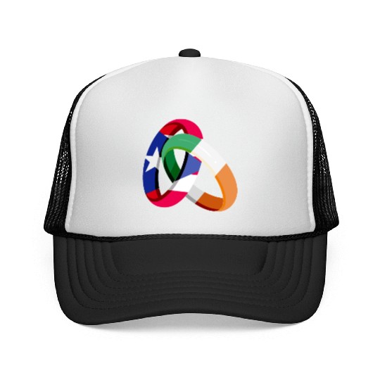 Puerto Rico Flag Ireland Ring Marriage Wedding Trucker Caps