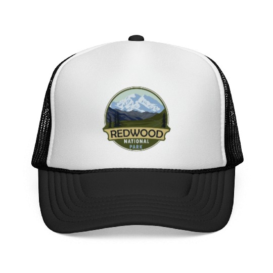 Cool Vintage Retro Redwood National Park Mountain Trucker Caps