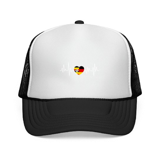 Uganda Germany Flag Two Countries Trucker Caps