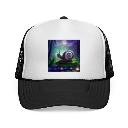 Spiral Moongazing Snail Ombre Aqua Lavender sky Trucker Caps