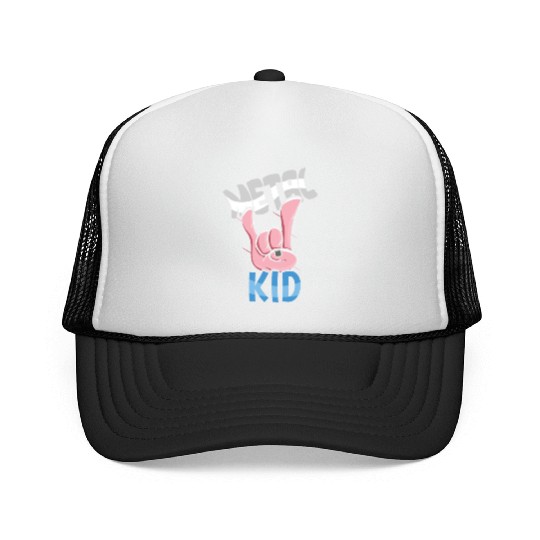 Rock Sign Rock Hand Metal Kid Music Lover Rocker Trucker Caps