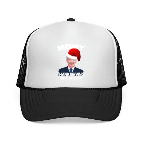 Funny Joe Biden Merry Thanksgiving Trick Or Treat Trucker Caps