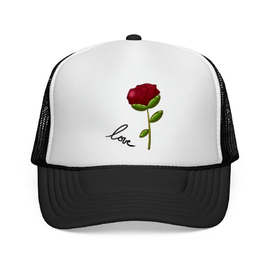 red flower symbol nature Trucker Caps