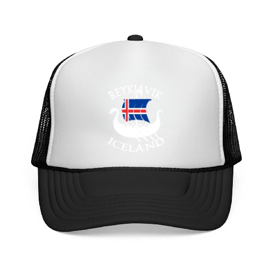 Reykjavik Iceland Dragon Boat Vikings Trucker Caps