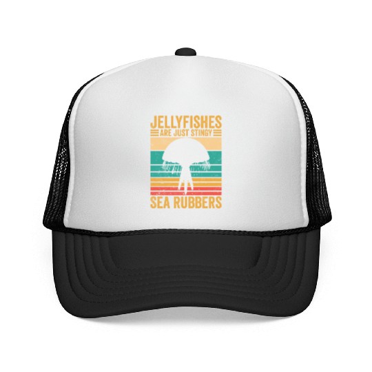 Funny Jellyfish Are Just Stingy Sea Rubbers Retro Trucker Caps