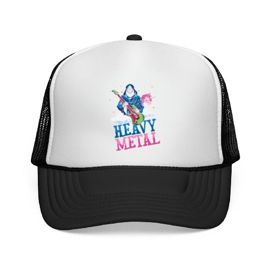Grim Bone Unicorn Rainbow Metal Music Heavy Rock Trucker Caps