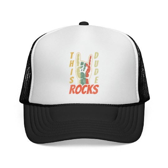 Retro Rock Sign Rock Hand Metal Kid Rocker Trucker Caps
