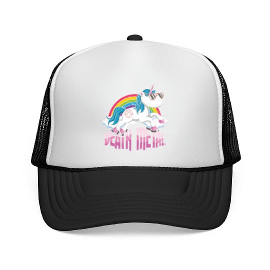 Rainbow Unicorn Love Metal Music Heavy Rocker Trucker Caps