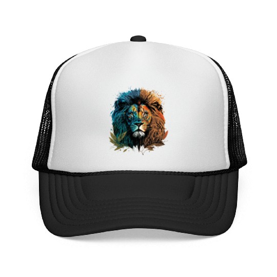 Two Face Lion Trucker Caps