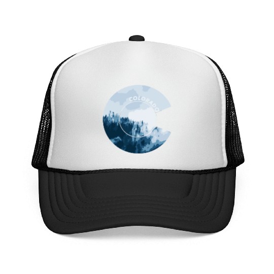 Colorado Flag Mountain Forest Rocky Mountain Color Trucker Caps