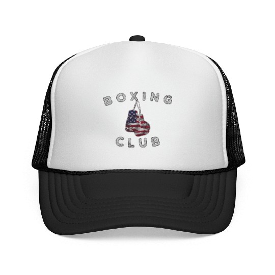 Boxing Club Vintage Us Flag Boxing Gloves Trucker Caps