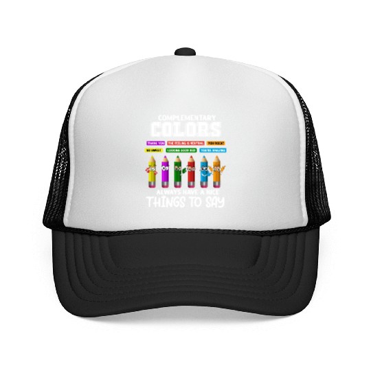 Complementary Colors Pun Artist Art Teacher Trucker Caps