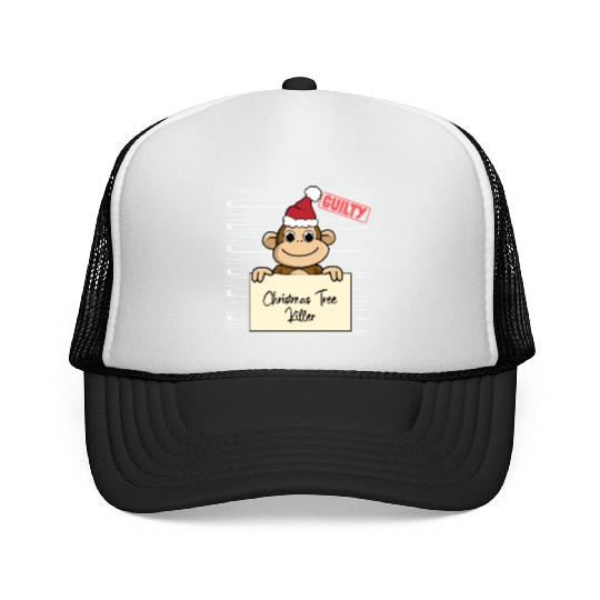 Monkey christmas funny prison Trucker Caps