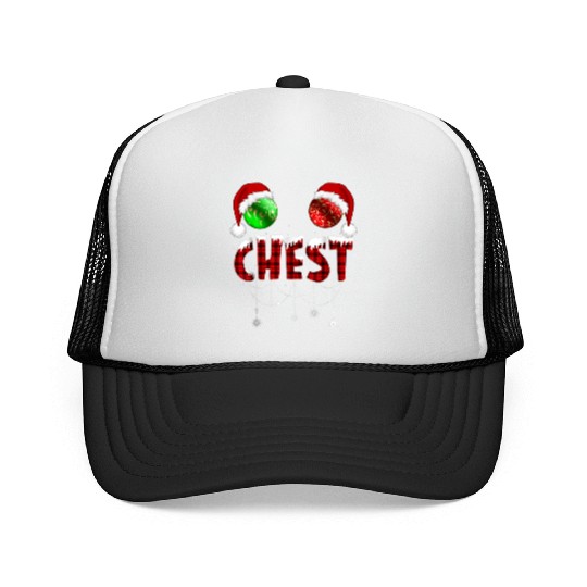 Chest Nuts Christmas Funny Matching Couple Trucker Caps