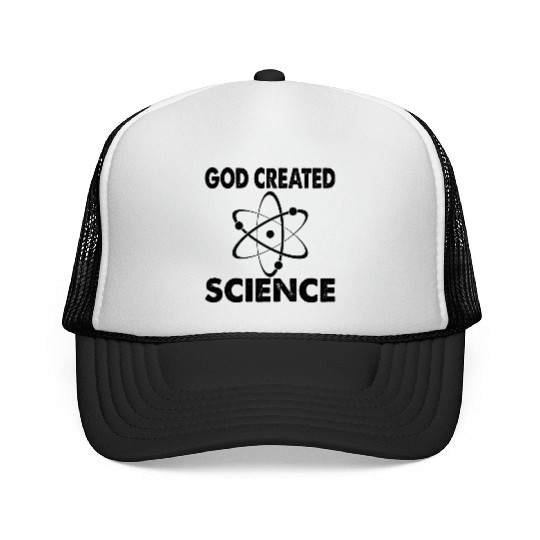 God Created Science Teacher Student Gift Ideas Trucker Caps