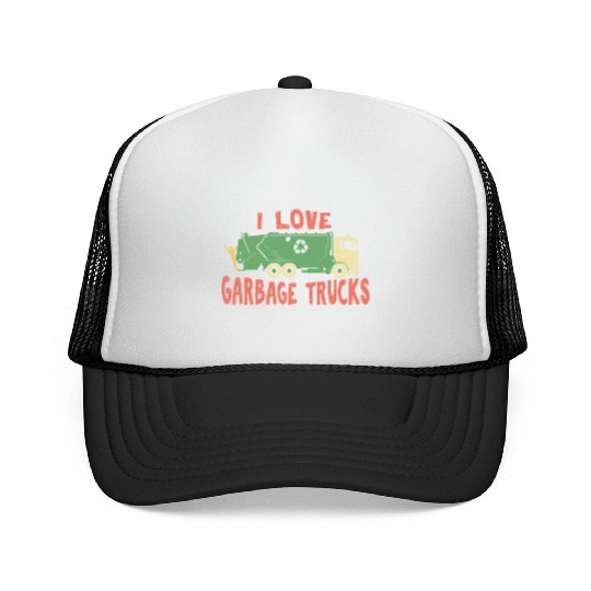 I love garbage trucks Trucker Caps