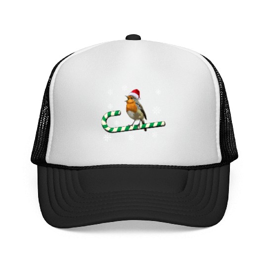 Robin Bird Watching Redbreast Birding Christmas Trucker Caps