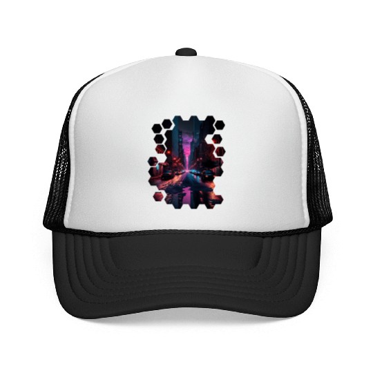 New York Vaporwave Aesthetic Retro Style Love NY Trucker Caps