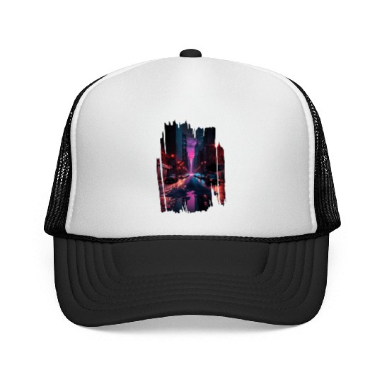 New York Vaporwave Aesthetic Retro Style Love NY Trucker Caps