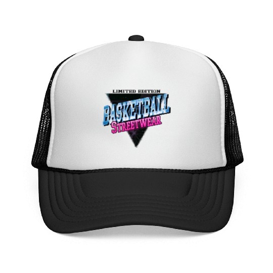 Basketball Sports Font Vintage Retro Streetwear Trucker Caps