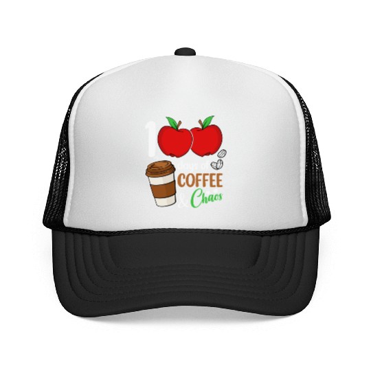 100 Days Of Coffee And Chaos Teacher Trucker Caps
