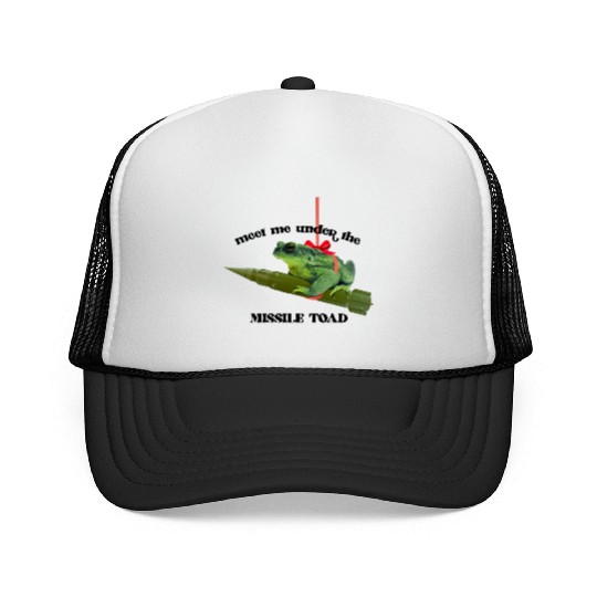 Meet me under the missile toad – mistletoe pun Trucker Caps