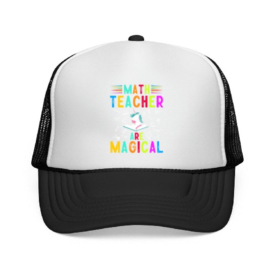 Math Teacher Unicorn Trucker Caps