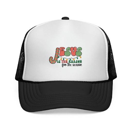 Jesus is The Reason for the Season Candy Christian Trucker Caps