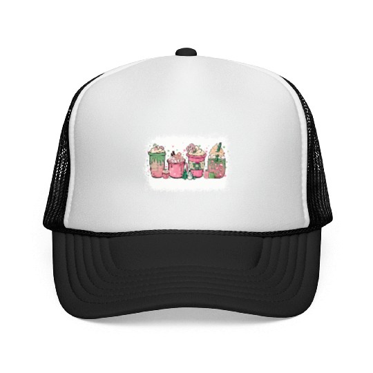 Hot Chocolate Cup Peppermint Mocha Trucker Caps