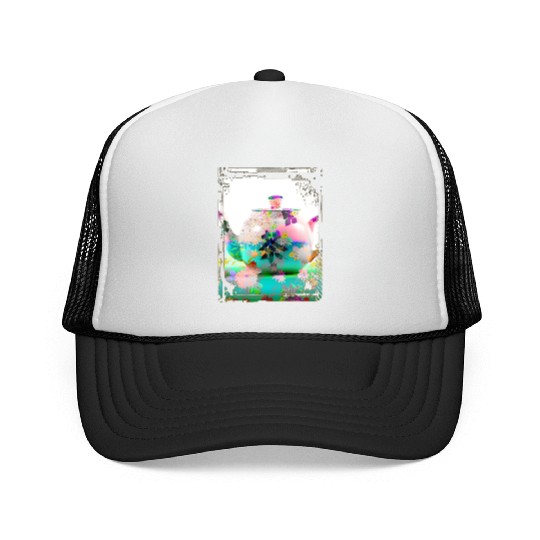 Japan Tea Pot Floral Pattern Chrysanthemum Cherry Trucker Caps