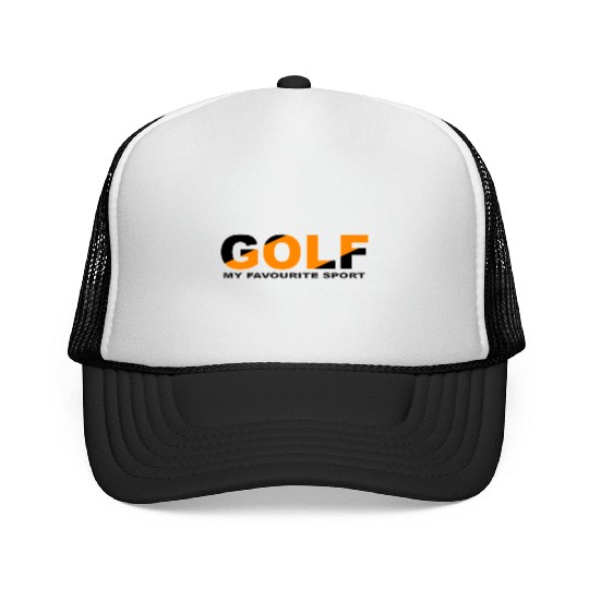 GOLF SPORT BLACK AND ORANGE COLOR Trucker Caps
