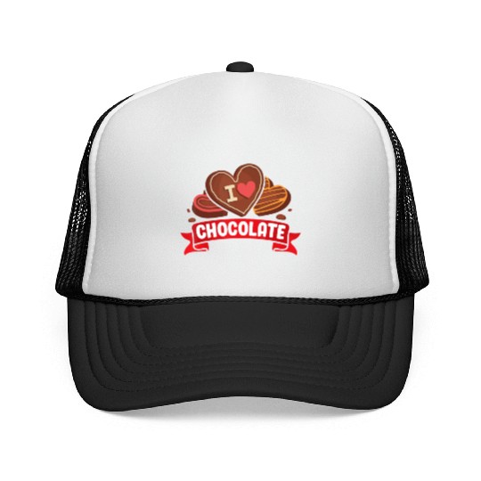 I Love Chocolate Sweets Candy Chocolate Bar Trucker Caps